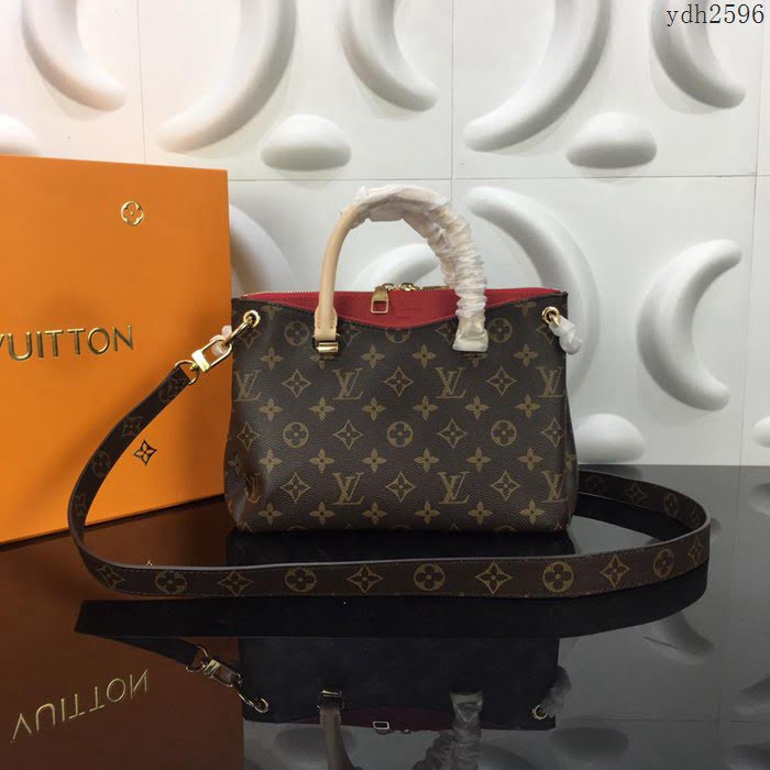 路易威登LV女包 頂級原單 M44265 PALLAS BB手袋 Monogram塗層帆布配小牛皮 雙拉鏈 手提 肩背 斜挎包  ydh2596