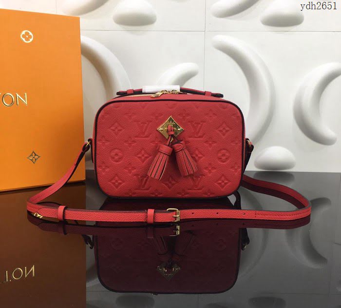 路易威登LV女包 頂級原單 Saintonge 手袋 Monogram Empreinte壓紋皮革 趣味抽穗 金色金屬件 肩背斜挎包  ydh2651