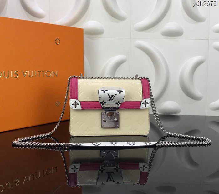 路易威登LV女包 頂級原單 Wynwood手袋 Monogram Vernis漆皮碰撞 2019夏季膠囊系列 壓紋漆光牛皮 單肩斜挎包  ydh2679