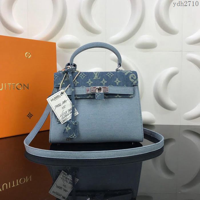 路易威登LV女包 頂級原單 M49991 Humble Travel Bag Kelly LV＆Sup合作款原版牛仔包包 時尚百搭款 凱莉  ydh2710