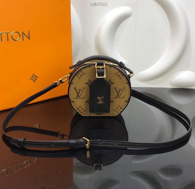 路易威登女包 M68276 黃花 頂級原單 Mini Boite Chapeau手袋 LV圓餅包 LV斜跨女包  ydh2922