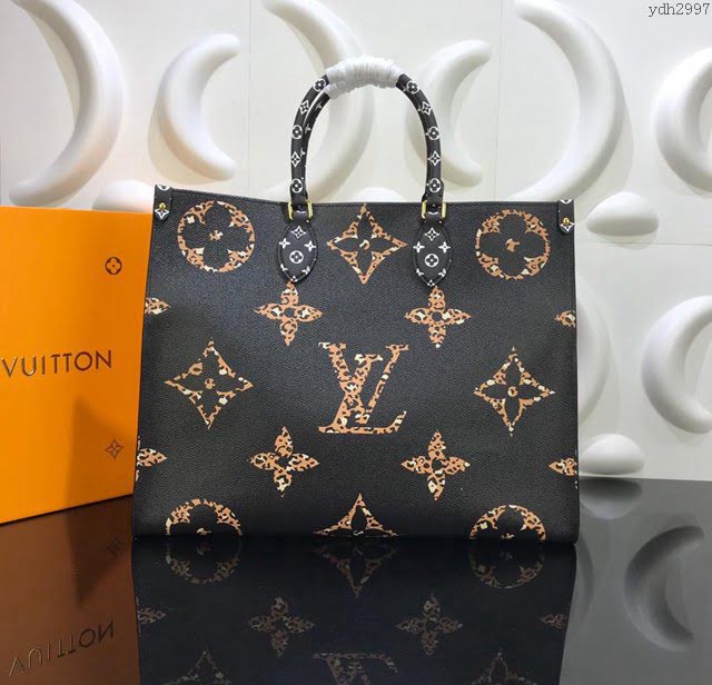 LV女包 M44576豹紋 2019新款 路易威登Onthego手袋 LV女手提包 LV女手腕包  ydh2997