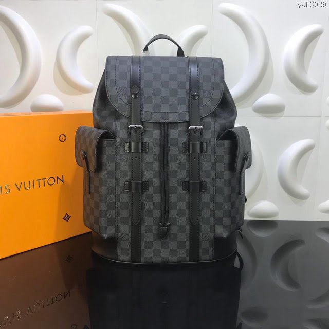 LV男包 N41379 路易威登Christopher 小號雙肩包 LV棋盤格背包 LV男士雙肩包  ydh3029