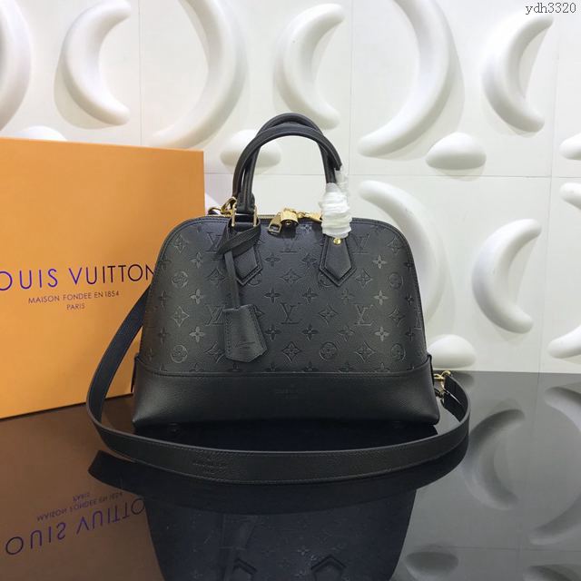 LV包 LV女包 PM手袋全皮壓花女包 LV黑色貝殼包 LV全皮手提包  ydh3320