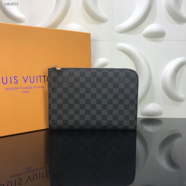 LV包包 LV新款手包 N60113 路易威登Pochette Jour手袋 LV棋盤格收納包  ydh3621