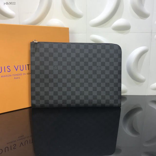 LV包包 LV新款手包 N64437 路易威登Pochette Jour大號手袋 LV棋盤格收納包  ydh3622