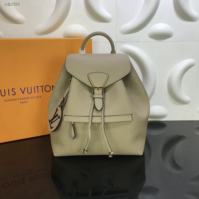 LV包包 LV新款雙肩包 M45410 褐灰色壓紋牛皮 Montsouris雙肩包 LV女士雙肩後背包  ydh3763