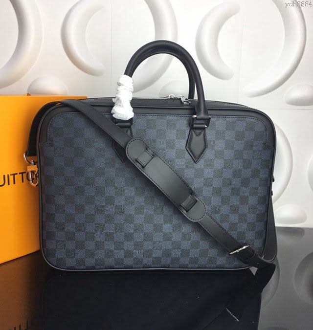 lv新款包包 路易威登Dandy公事包 Damier Graphite帆布 lv時尚商務男士公事包 N44000  ydh3884