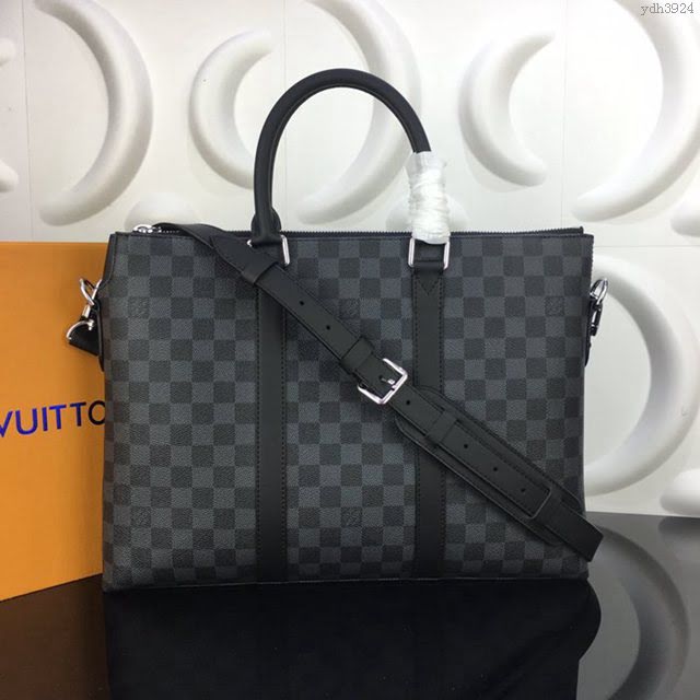lv新款包包 路易威登Anton公事包 Graphite帆布 lv手提肩背男士公事包 N40024  ydh3924