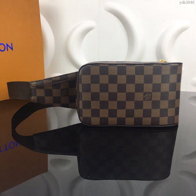 lv新款包包 路易威登GERONIMOS腰包/肩包 男女適用 lv男女斜跨腰包 N51994啡格  ydh3946