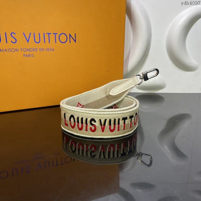 LOUIS VUITTON專櫃新款肩帶 路易威登品牌標識織紋花卉兩面肩帶 LV字母拼接肩帶 J02505  ydh4097