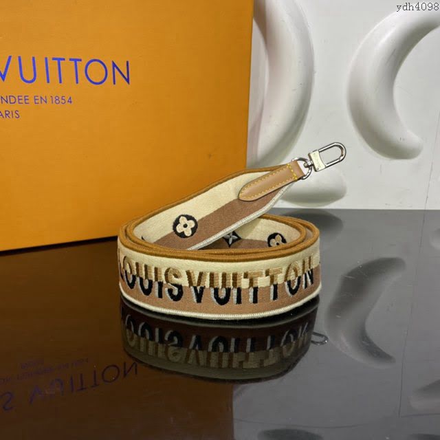 LOUIS VUITTON專櫃新款肩帶 路易威登品牌標識織紋花卉兩面肩帶 LV字母拼接肩帶 J02505  ydh4098