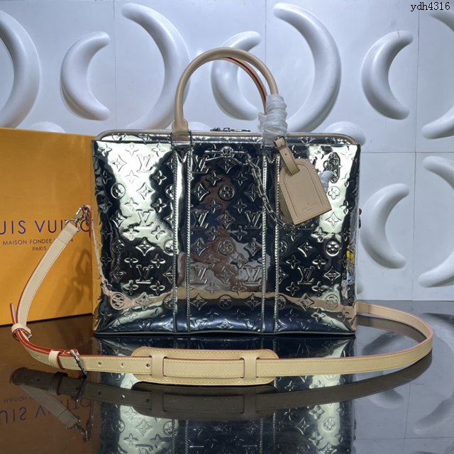 LV專櫃新款男包 路易威登Neo Porte Documents Voyage手袋 M58755 LV秋冬新款Mirror Mirror膠囊系列手提購物袋  ydh4316