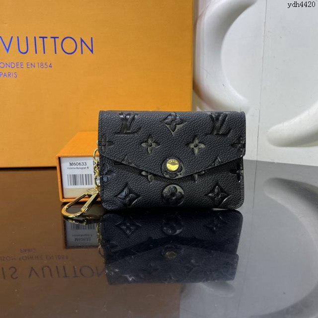 LV專櫃新款錢包 路易威登Monogram Empreinte皮革零錢包 M60633 LV黑色鑰匙包  ydh4420