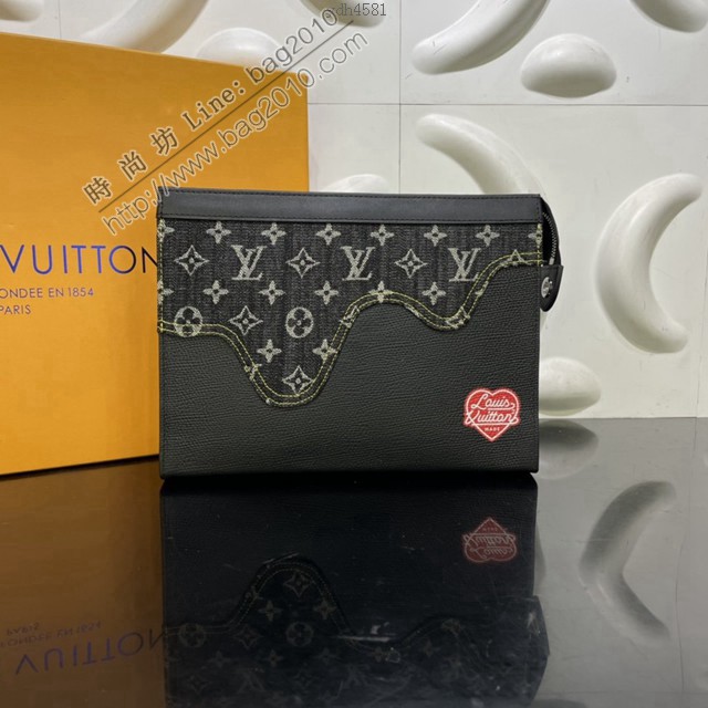 路易威登2022新款男士手包 M45961 路易威登Pochette Voyage手拿包 LV专柜爆款丹宁布和Taurillon牛皮男士手拿包  ydh4581