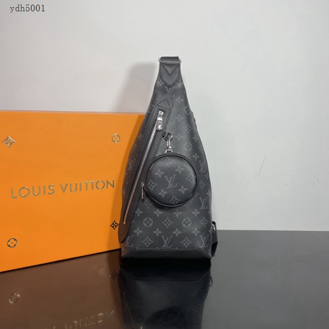 Lv路易威登2023專櫃新款Duo單肩包 LV黑花男士胸挎包 M30936 ydh5001