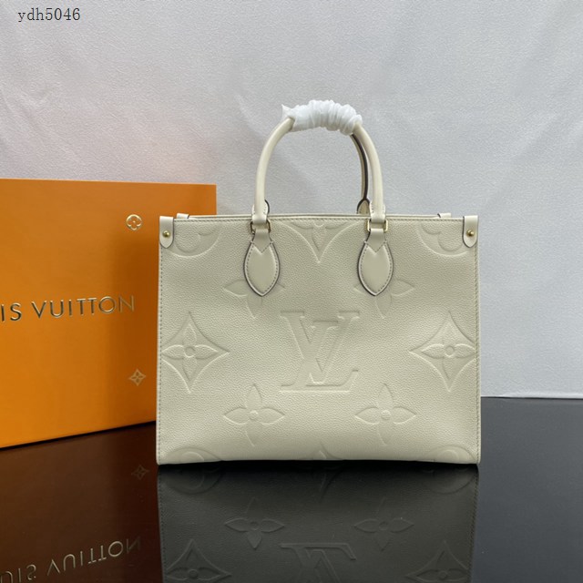 Lv路易威登2023專櫃新款OnTheGo中號手袋 LV壓紋粒面牛皮手提托特包 M45595 M45607 M46531 ydh5046