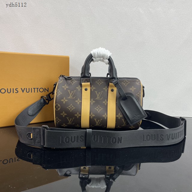 Lv路易威登2023專櫃新款Keepall Bandoulière25手袋 LV老花男士單肩斜挎女包 M46687 ydh5112