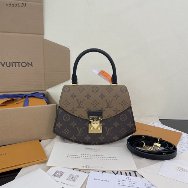 Lv路易威登2023專櫃新款老花扇形手提肩背女包 免稅版特級純鋼M46548 ydh5120