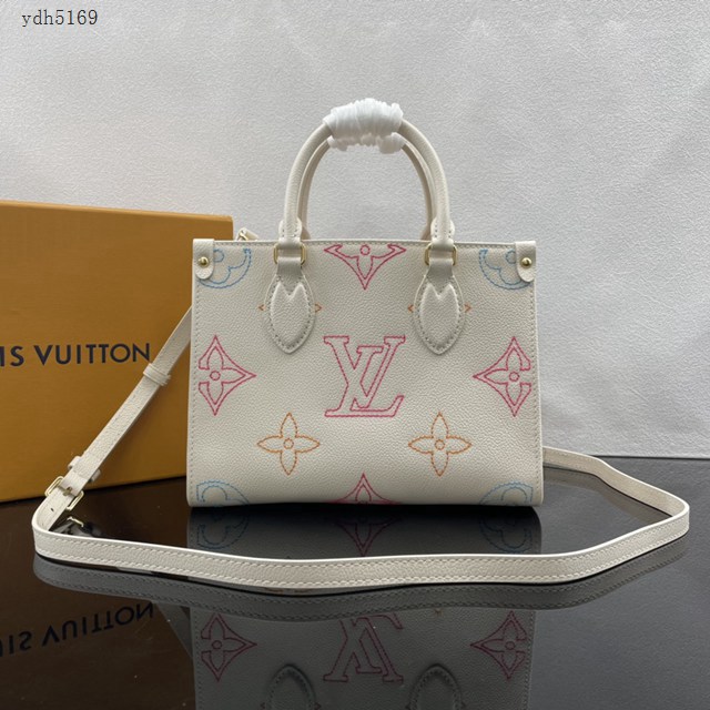 Lv路易威登2023專櫃秋季新款OnTheGo小號手袋 LV壓紋皮革托特包購物袋 M46629 ydh5169