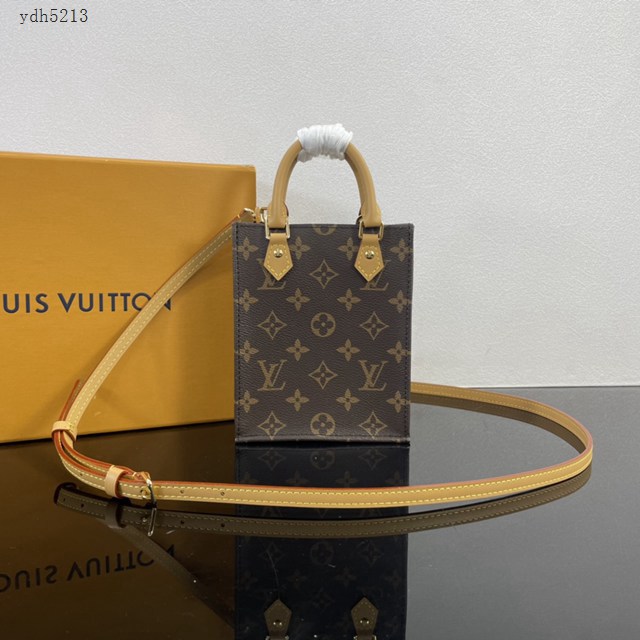 Lv路易威登2023專櫃新款Petit Sac Plat手袋 LV老花手機包迷你手提托特包 M81295 ydh5213