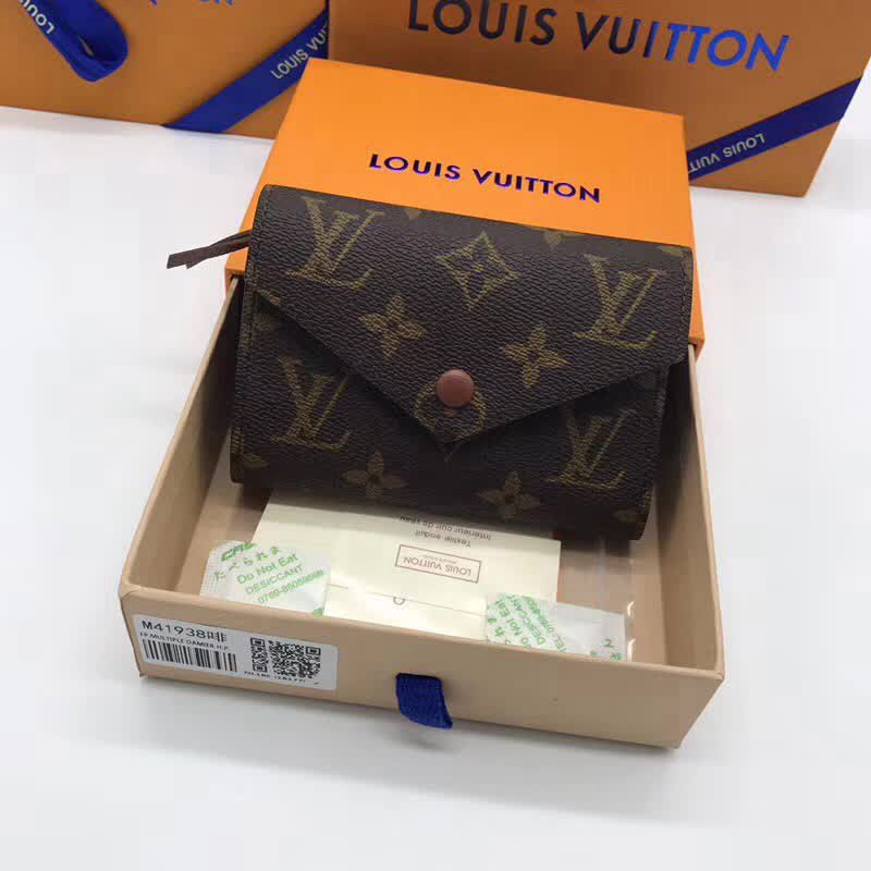 路易威登LV頂級原單 M41938啡色海外Monogram帆布Victorine錢夾 女士錢包 ZY1064