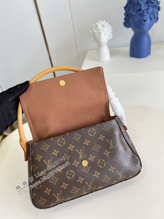 LV專櫃2023新款方盒包手提女包 M51147 路易威登中古款老花looping中號單肩腋下包 dn1073