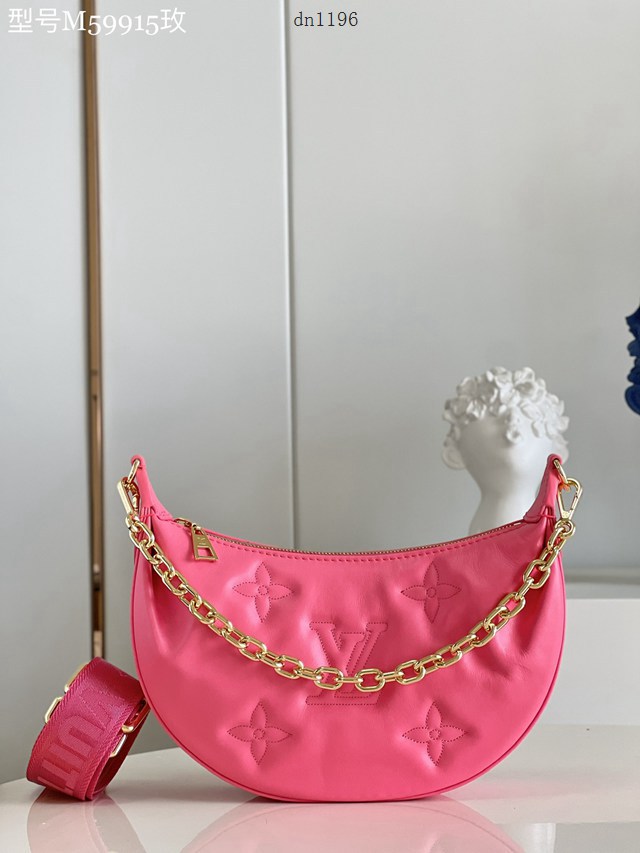 LV專櫃2023新款Over The Moon月亮手袋 M59915玫 路易威登Monogram刺繡腋下肩背斜挎女包 dn1196
