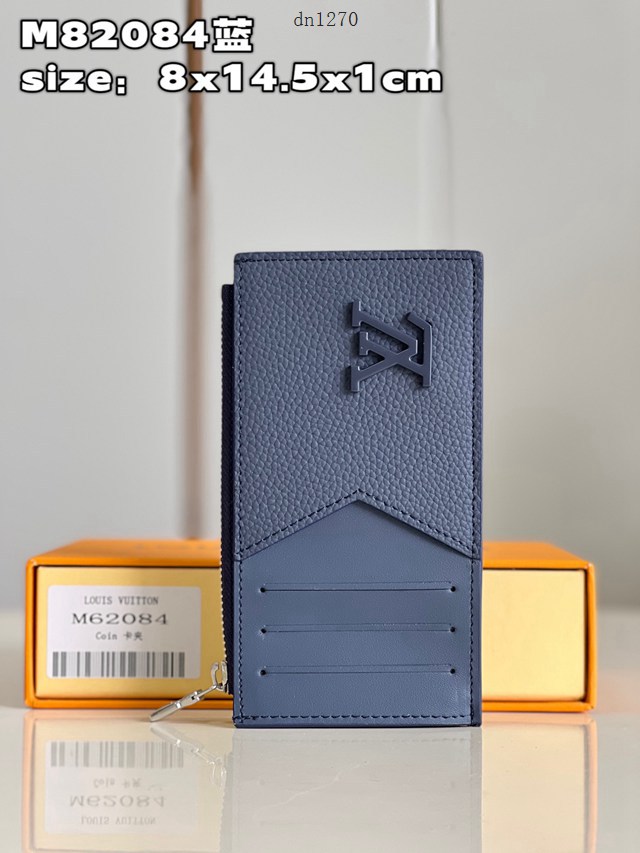 LV專櫃2023新款coin零錢名片夾 M82084藍 路易威登粒面牛皮男士卡包 dn1270