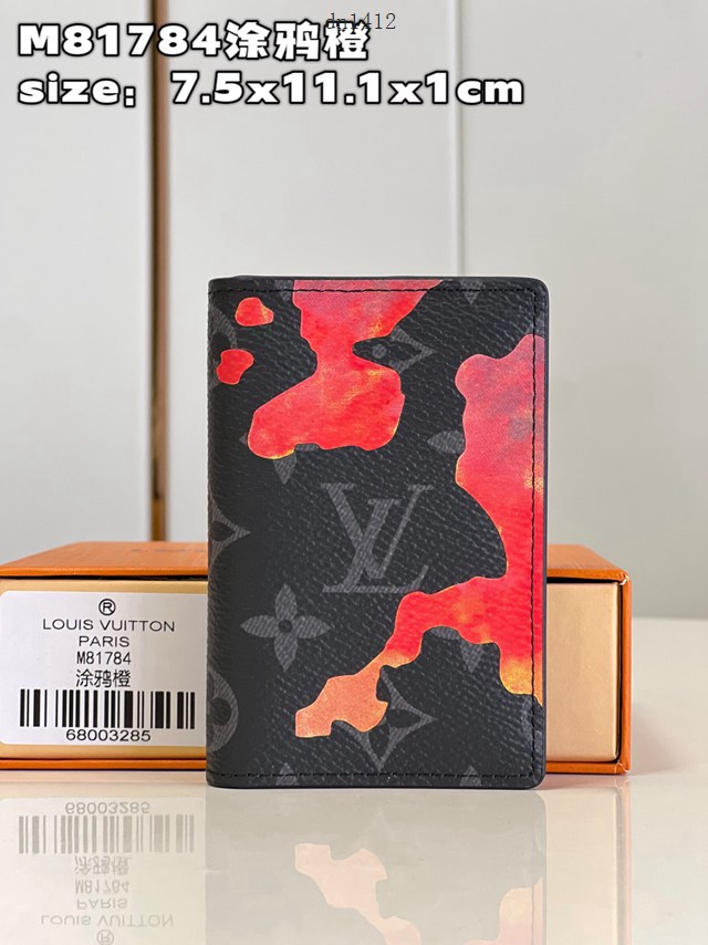 LV專櫃2023新款Room with a View系列卡包 M81784塗鴉藍 路易威登飄浮雲朵圖案經典口袋錢夾 dn1412