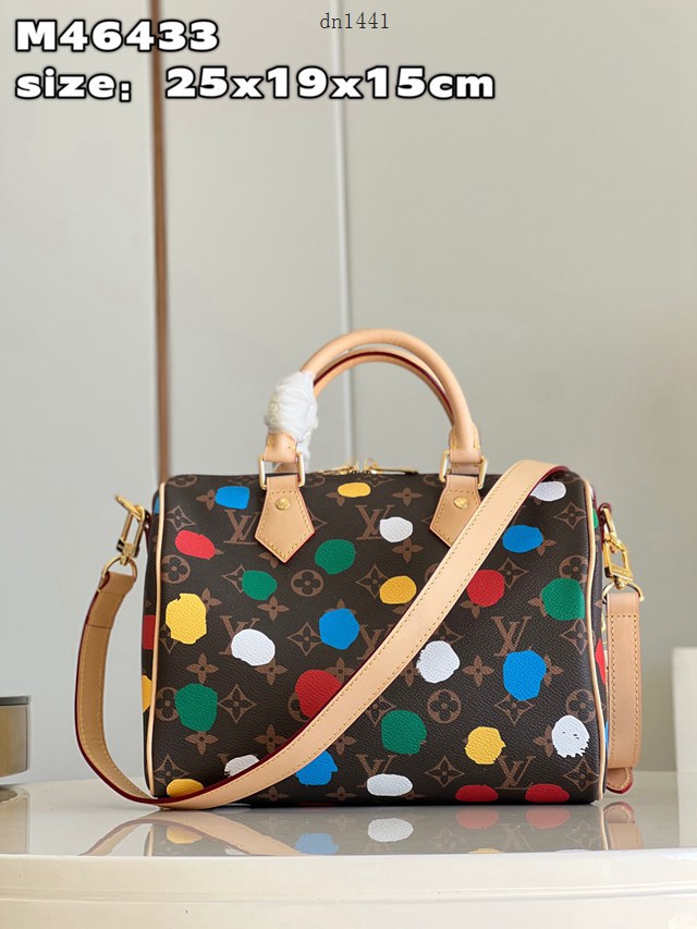LV專櫃2023新款Speedy25手袋 M46433 路易威登波點圖案手提肩背手提女包 dn1441