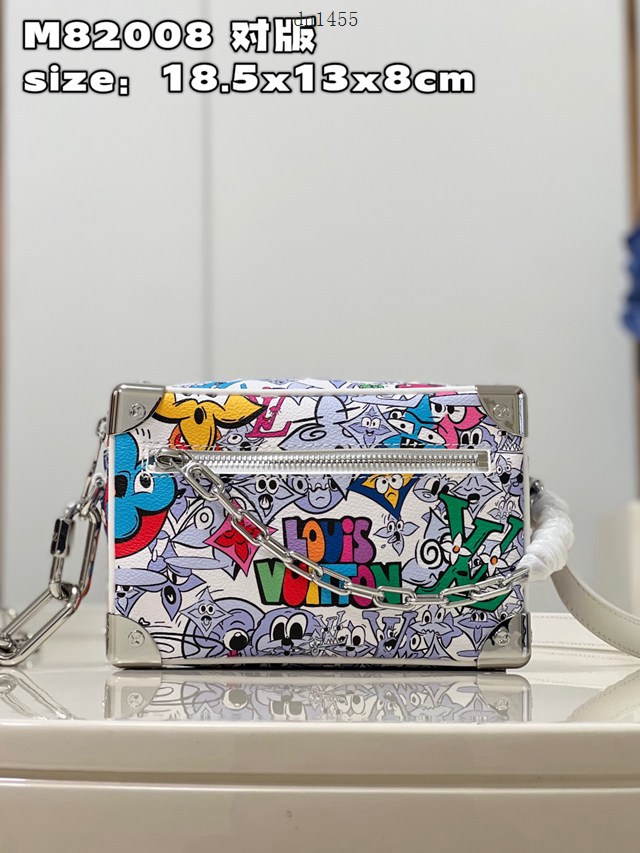 LV專櫃2023新款Mini Soft Trunk手袋 M82008對版 路易威登描繪動物圖案方形盒子包 dn1455