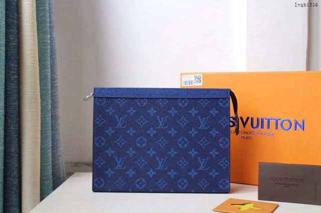 lv手包 2019夏季新品 POCHETTE VOYAGE中號手袋 M61692新花 lv男士手拿包  lvqb1514