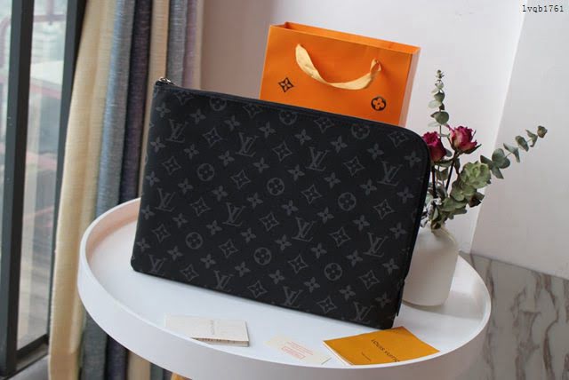 lv手包 ETUI VOYAGE收納袋 M43442 lv黑花手拿包  lvqb1761