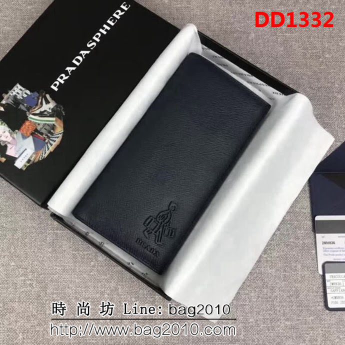 PRADA普拉達 官網同步 專櫃最新款 男士單拉鏈錢包 2MV836 DD1332