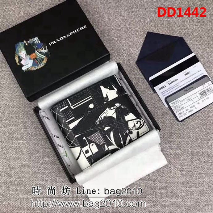 PRADA普拉達 官網同步 2018最新漫畫印象系列 男士卡片夾 2M0513 DD1442