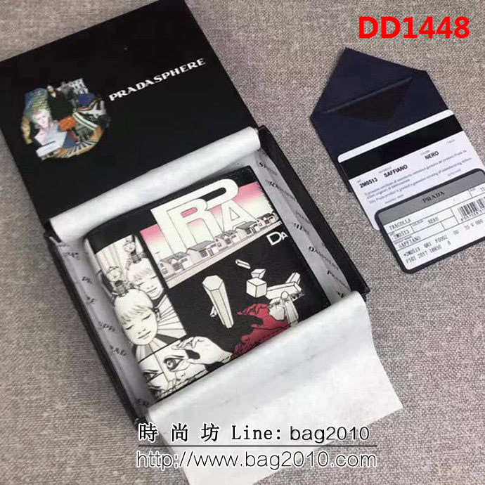 PRADA普拉達 官網同步 2018最新漫畫印象系列 男士卡片夾 2M0513 DD1448