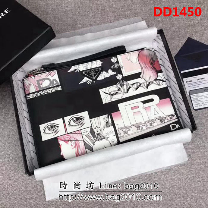 PRADA普拉達 官網同步 2018最新漫畫印象系列 限量版男士手包 2NG005 DD1450