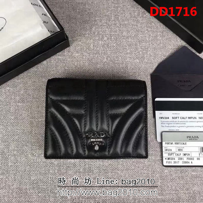 PRADA普拉達 專櫃最新爆款 頂級原單納帕牛皮 女士短夾 1MV204 DD1716