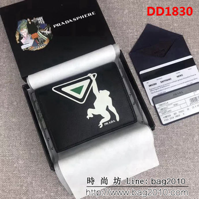 PRADA普拉達 官網同步 最新款 女士印花皮革錢夾 1MV204 DD1830