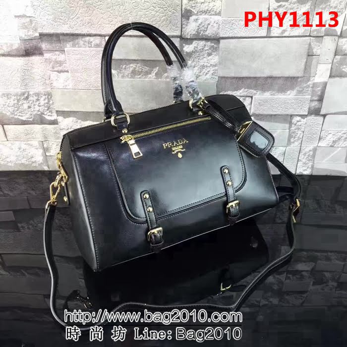 普拉達PRADA原單 PRADA0828原版油臘皮 手提肩背包 PHY1113