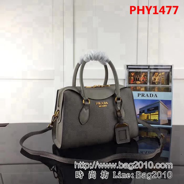普拉達PRADA原單 2018早春經典爆款 PRADA 1BH093原單荔枝紋配平紋手提肩背包 PHY1477