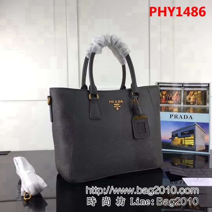 普拉達PRADA原單 2018最新爆款 1BA056 荔枝紋牛皮 手提肩背包 PHY1486