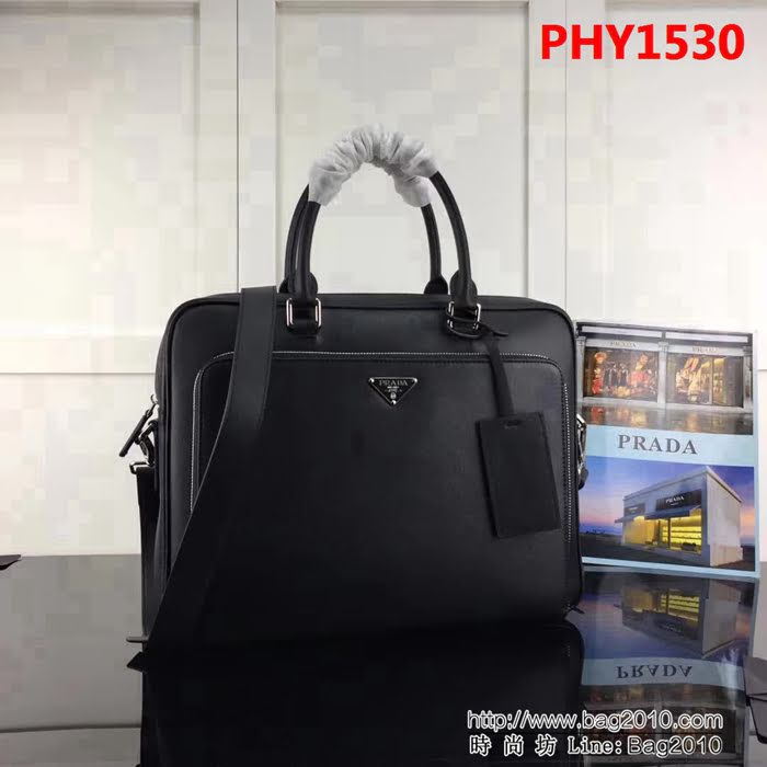 普拉達PRADA原單 最新款2VE369克色原單十字紋PRADA男士公事包官網同步 PHY1530