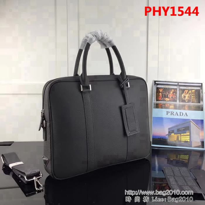 普拉達PRADA原單 最新款2VE363深灰原單荔枝紋男士公事包官網同步 PHY1544