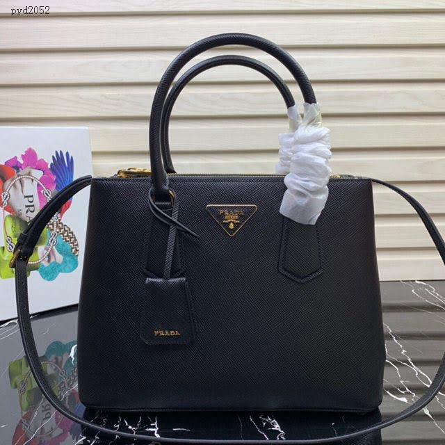 prada女包 普拉達專櫃最新爆款殺手包 1BA232 prada粗十字紋牛皮包 prada手提肩背女包  pyd2052