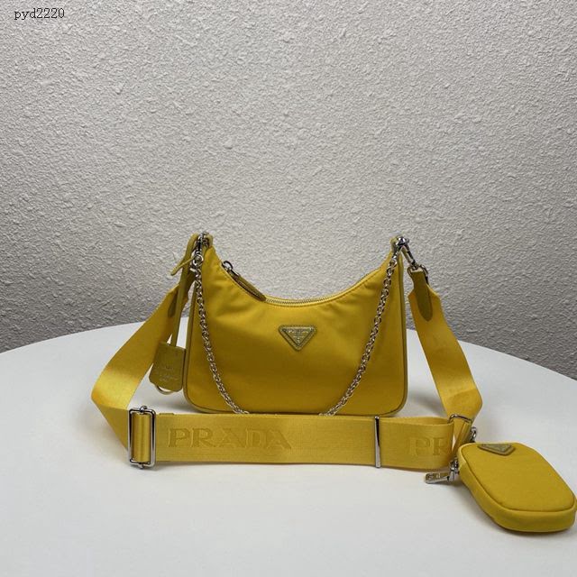prada女包 普拉達專櫃新款斜挎包 1BH204 Prada新款nylon Hobo手拎包 腋下包  pyd2220