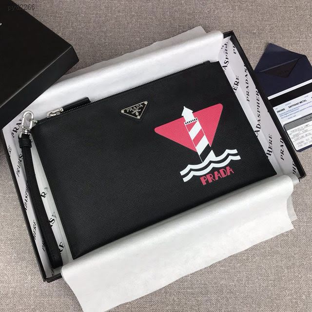 prada手包 普拉達十字紋牛皮手拿包 2NG005 PRADA限量版最新摩登態度系列手包  pyd2266