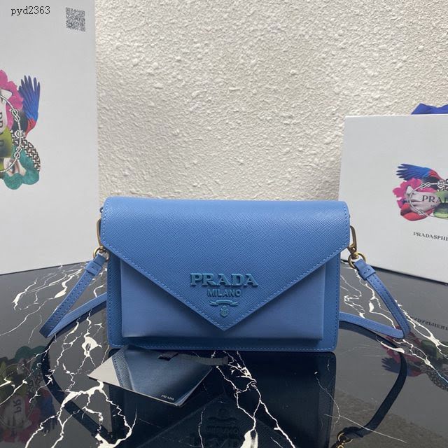 prada女包 普拉達新款女士斜挎包 1BP020 Prada單肩小包 Saffiano皮 Prada翻蓋包  pyd2363