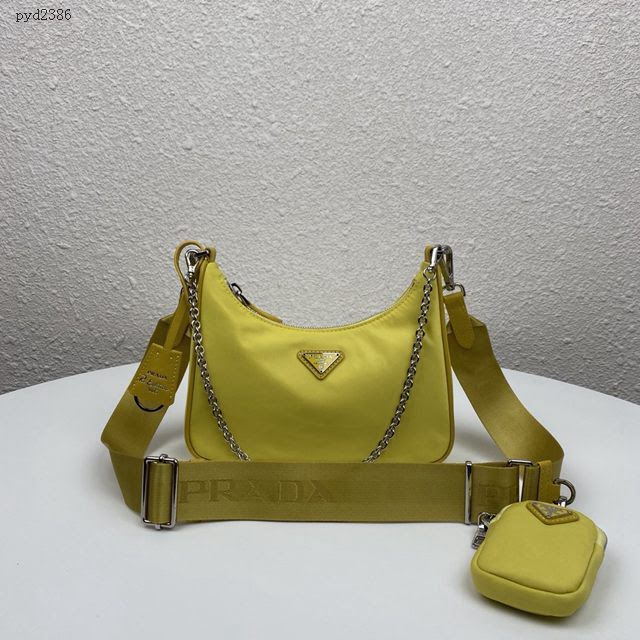 prada女包 普拉達2020新款nylon Hobo手拎包 時尚百搭 prada腋下包 1BH204 Prada單肩斜挎包  pyd2386